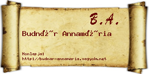 Budnár Annamária névjegykártya